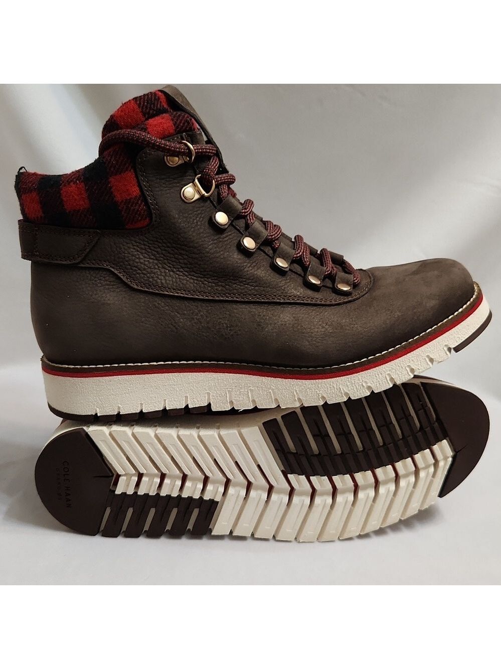 Cole Haan Grand Explore Brown and Red Suede Boots (W Size 7.5) - Picture 4 of 14